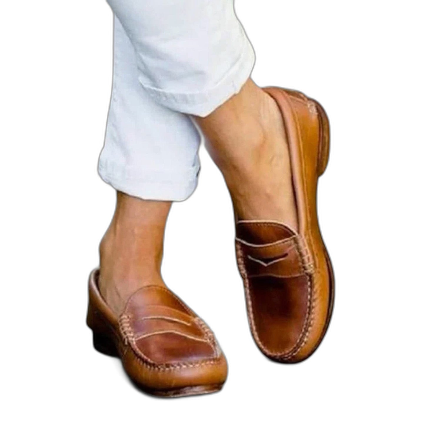Comfortable Tan Suede Loafers for Women with Closed Toe Casual Style