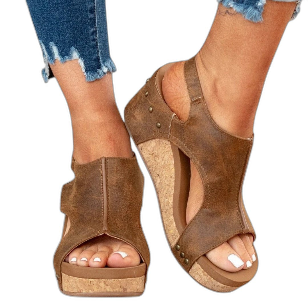 Comfortable Tan Suede Mules for Women with Slingback Open Toe Buckle Casual Style