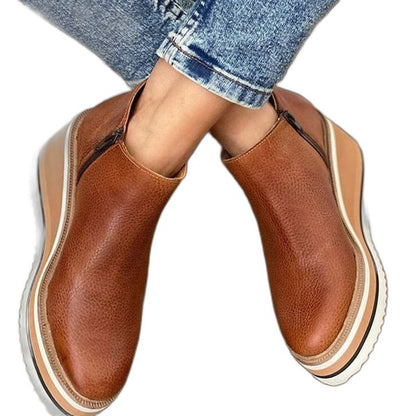 Comfortable Tan Suede Wedge Sandals for Women with Platform Closed Toe Casual Style