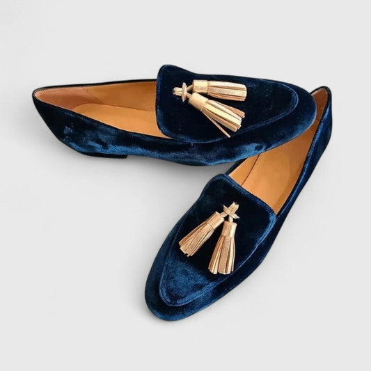 Comfortable Velvet Loafers for Women with Closed Toe Party Style