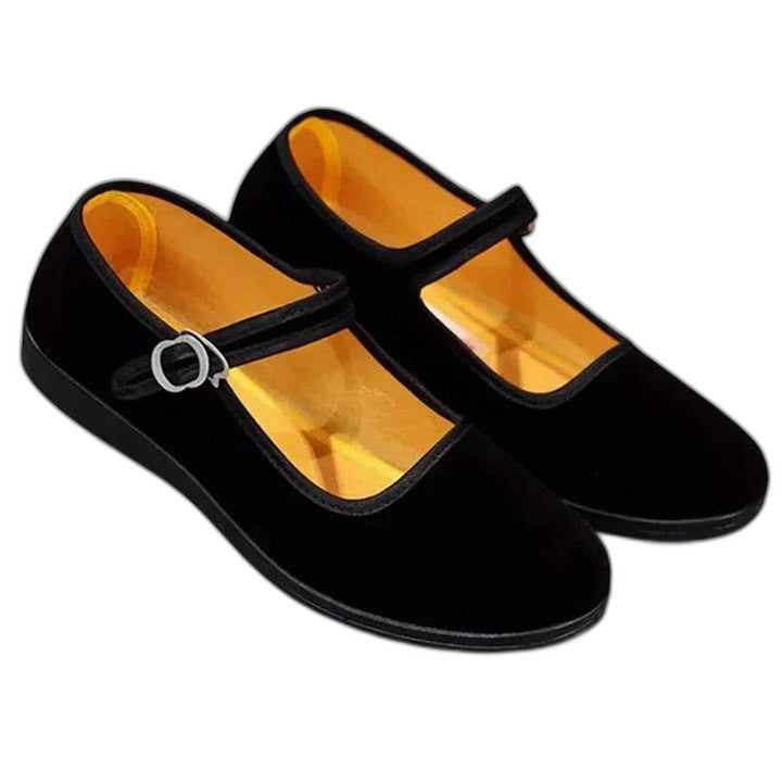 Comfortable Velvet Mary Jane Shoes for Women with Closed Toe Casual Style