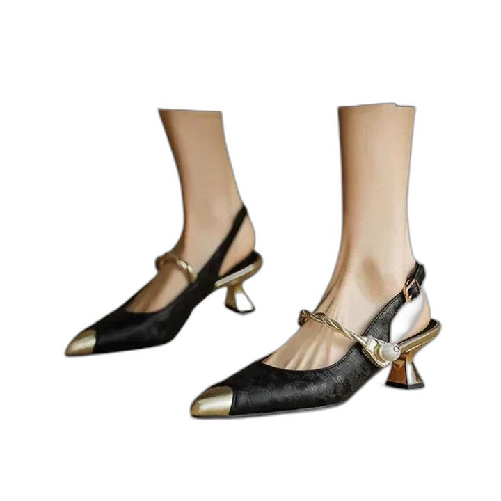 Comfortable Velvet Mary Jane Shoes for Women with Kitten Heel Pointed Toe Buckle Party Style