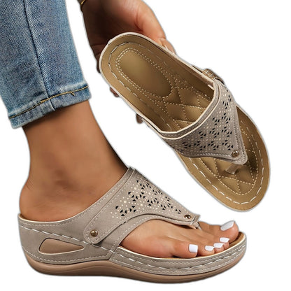 Comfortable Wedge Sandals for Women with Cutout Platform Open Toe Casual Style