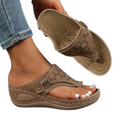Comfortable Wedge Sandals for Women with Cutout Platform Open Toe Casual Style