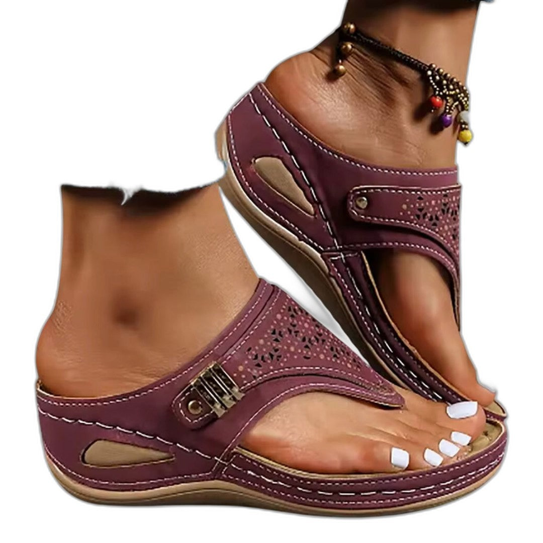 Comfortable Wedge Sandals for Women with Cutout Platform Open Toe Casual Style