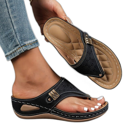 Comfortable Wedge Sandals for Women with Cutout Platform Open Toe Casual Style