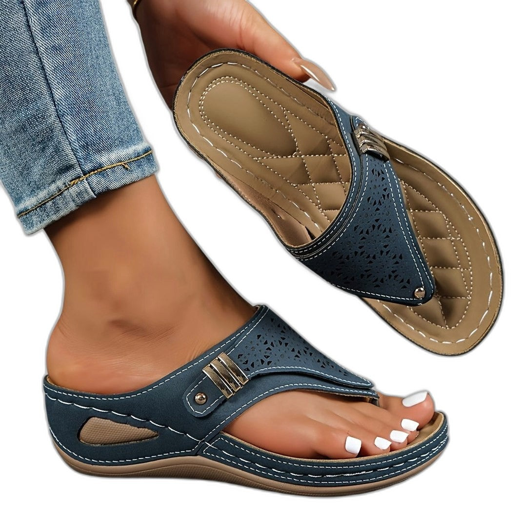 Comfortable Wedge Sandals for Women with Cutout Platform Open Toe Casual Style