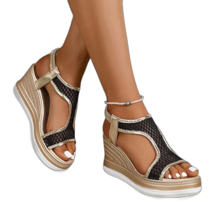 Comfortable Wedge Sandals for Women with Platform Ankle Strap Open Toe Casual Style