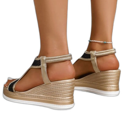 Comfortable Wedge Sandals for Women with Platform Ankle Strap Open Toe Casual Style
