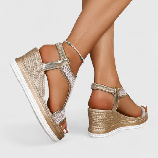 Comfortable Wedge Sandals for Women with Platform Ankle Strap Open Toe Casual Style