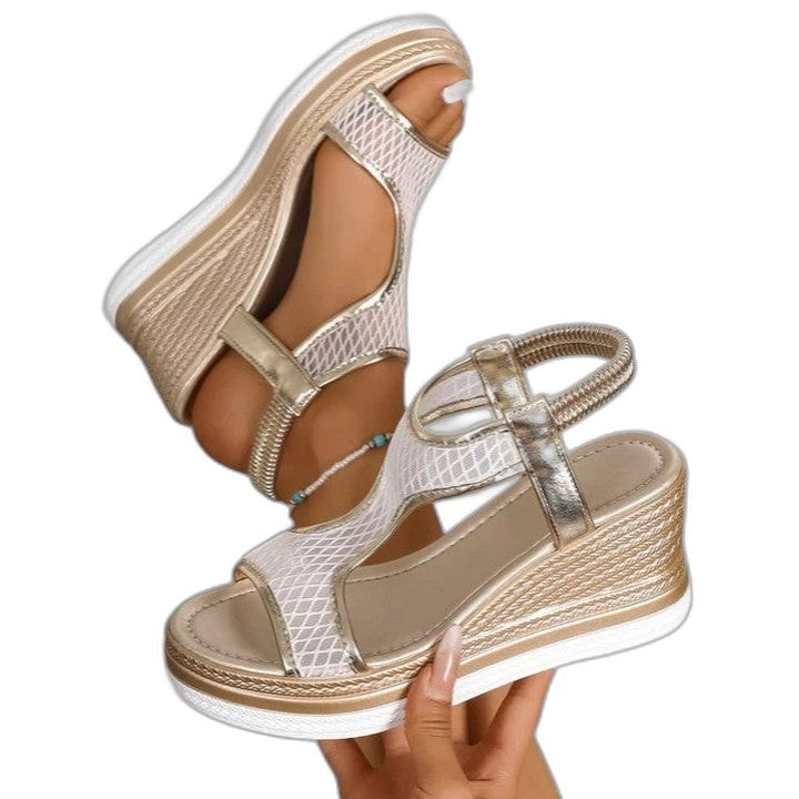 Comfortable Wedge Sandals for Women with Platform Ankle Strap Open Toe Casual Style