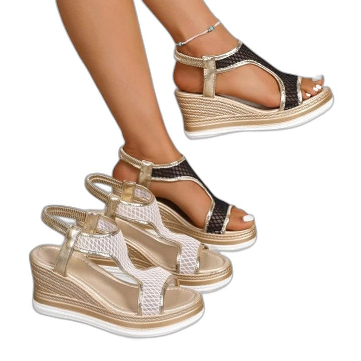 Comfortable Wedge Sandals for Women with Platform Ankle Strap Open Toe Casual Style