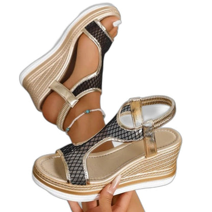 Comfortable Wedge Sandals for Women with Platform Ankle Strap Open Toe Casual Style