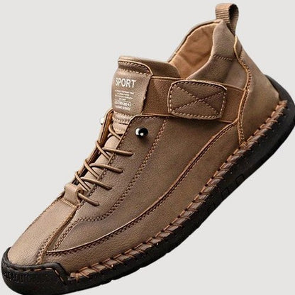 Comfortable White Leather Sneakers for Women with Closed Toe Lace Up Slip On Casual Style