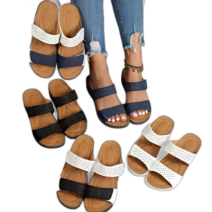 Comfortable White Sandals for Women with Platform Open Toe Casual Style