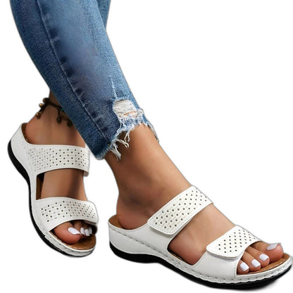 Comfortable White Sandals for Women with Platform Open Toe Casual Style