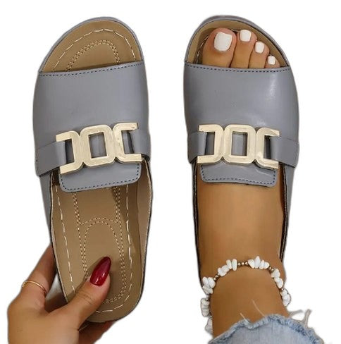 Comfortable White Sandals for Women with Wedge Open Toe Casual Style