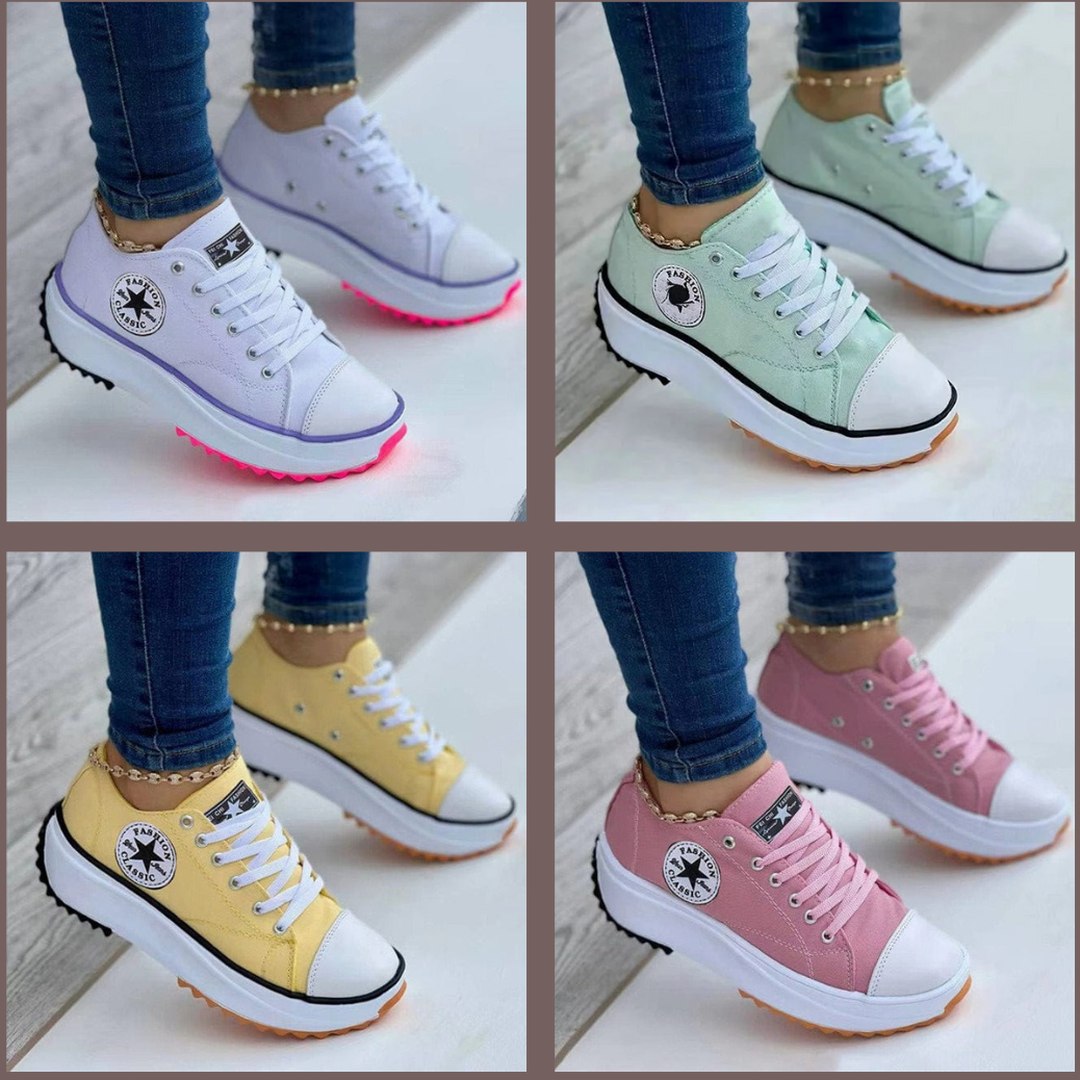 Comfortable White Sneakers for Women with Platform Closed Toe Lace Up Casual Style