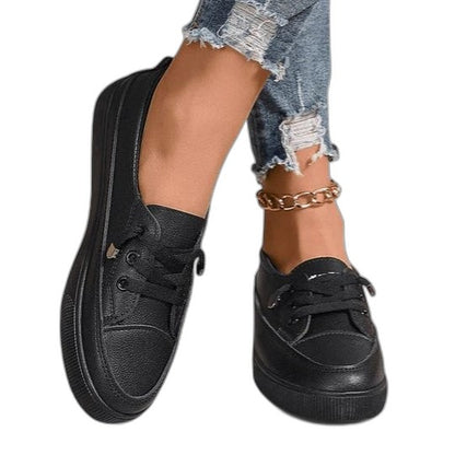 Comfortable White Sneakers for Women with Platform Lace Up Casual Style