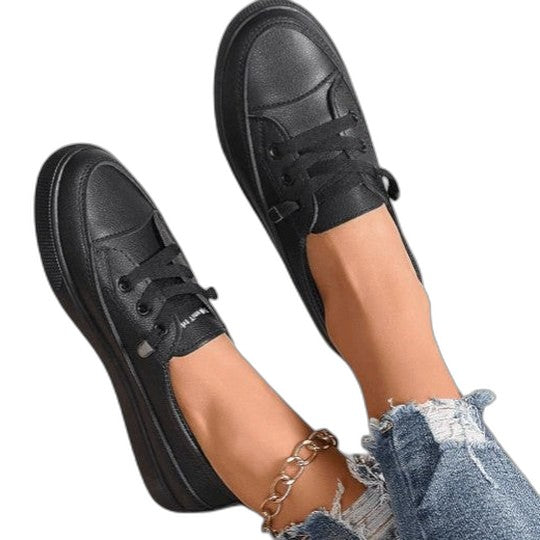 Comfortable White Sneakers for Women with Platform Lace Up Casual Style