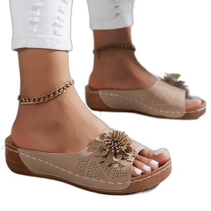 Comfortable White Wedge Sandals for Women with Platform Open Toe Casual Style