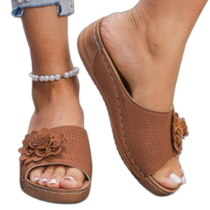Comfortable White Wedge Sandals for Women with Platform Open Toe Casual Style