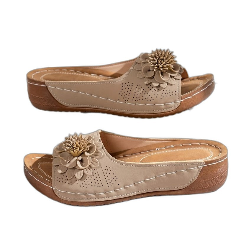 Comfortable White Wedge Sandals for Women with Platform Open Toe Casual Style