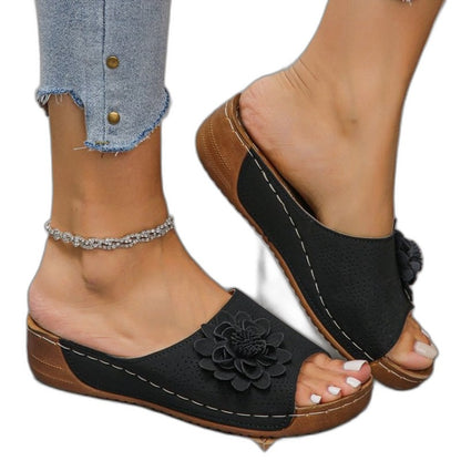 Comfortable White Wedge Sandals for Women with Platform Open Toe Casual Style