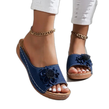 Comfortable White Wedge Sandals for Women with Platform Open Toe Casual Style