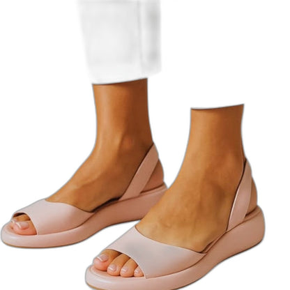 Comfortable Yellow Sandals for Women with Platform Slingback Open Toe Casual Style