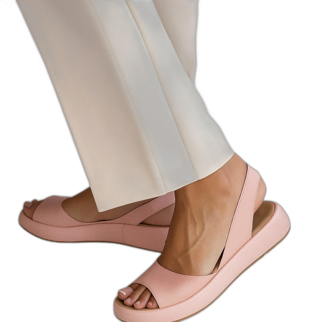 Comfortable Yellow Sandals for Women with Platform Slingback Open Toe Casual Style