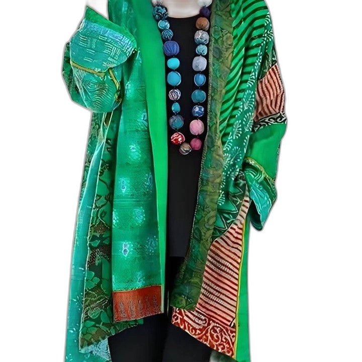 Effortless Abstract Cardigan Sweater for Women with Long Sleeve Flowing Casual Style