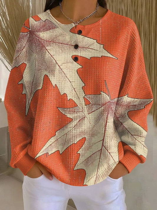 Effortless Abstract Sweater for Women with Knit Crew Neck Long Sleeve Oversized Casual Style