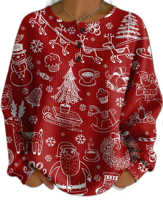Effortless Abstract Sweater for Women with Knit Crew Neck Long Sleeve Oversized Casual Style