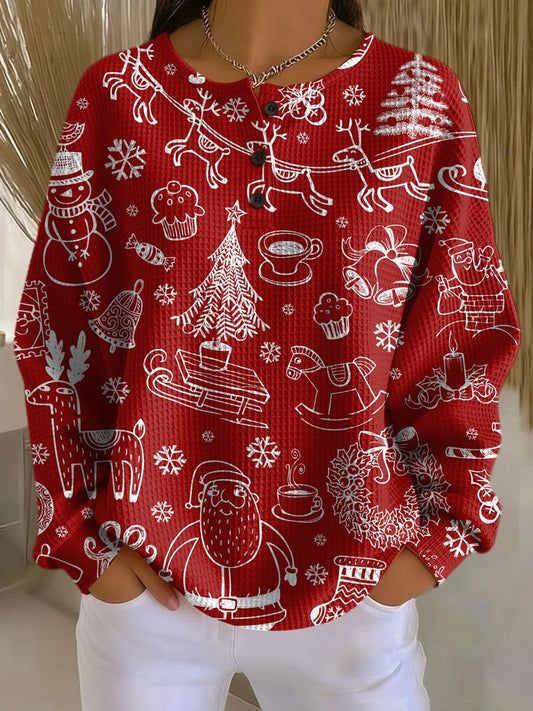 Effortless Abstract Sweater for Women with Knit Crew Neck Long Sleeve Oversized Casual Style