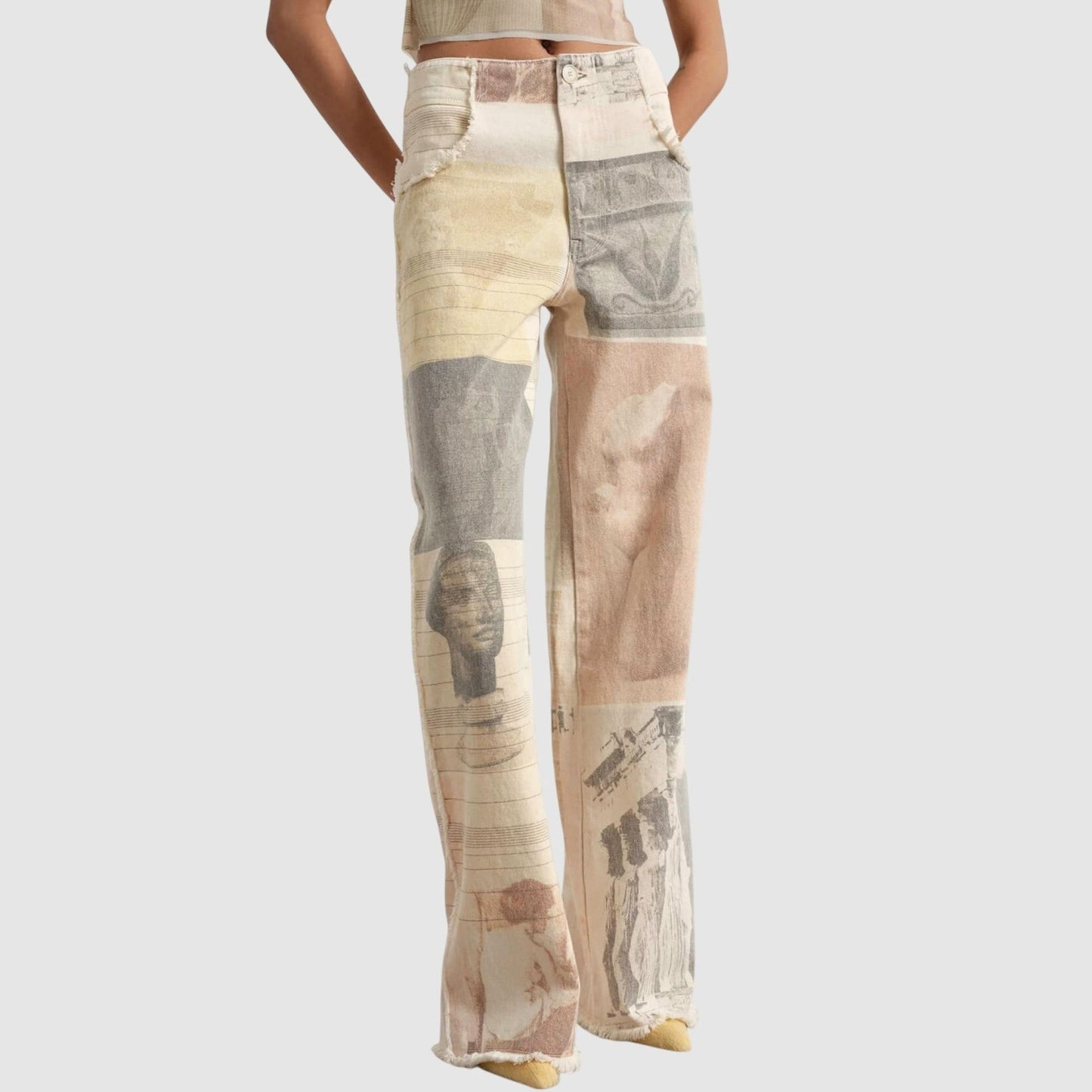 Effortless Abstract Wide Leg Pants for Women with Casual Style