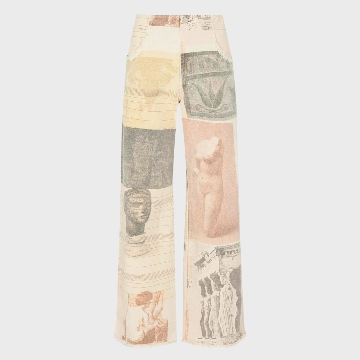 Effortless Abstract Wide Leg Pants for Women with Casual Style