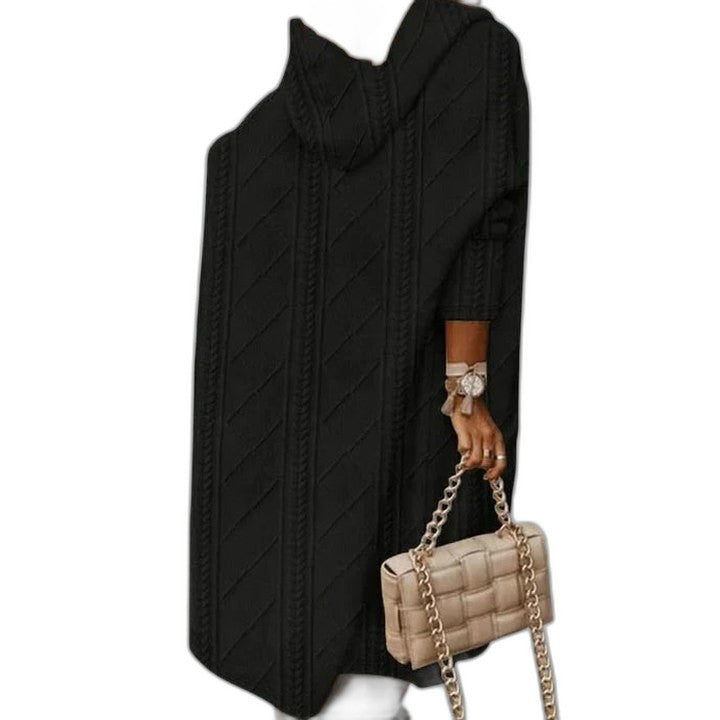 Effortless Beige Cable Knit Cardigan for Women with Long Sleeve Oversized Pockets Casual Style