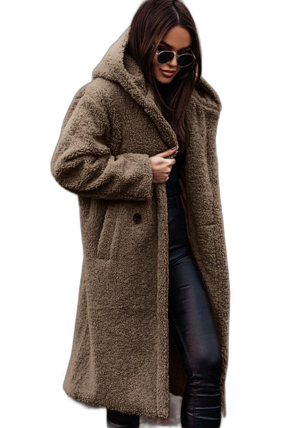 Effortless Beige Coat for Women with Collared Long Sleeve Belted Casual Style