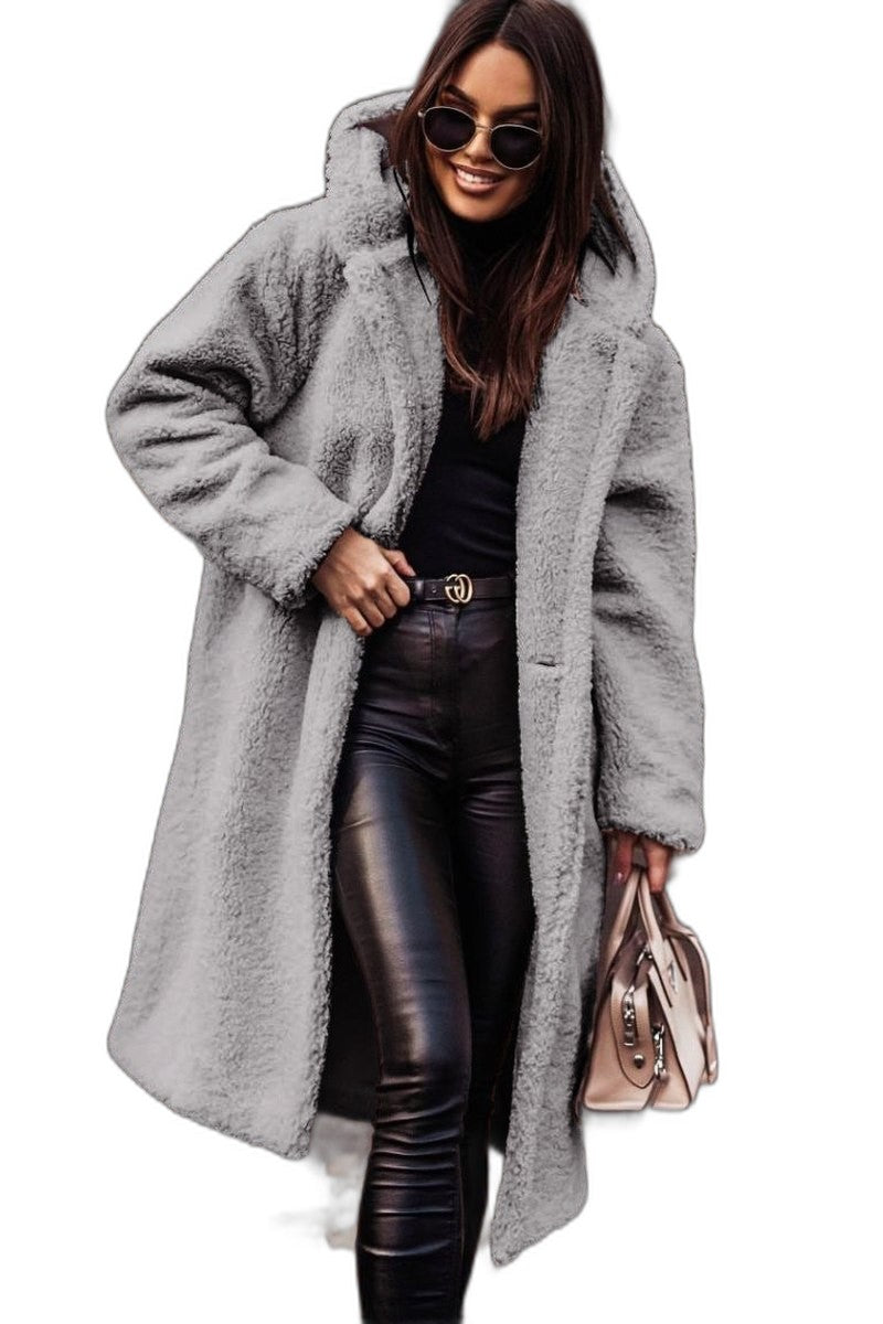 Effortless Beige Coat for Women with Collared Long Sleeve Belted Casual Style