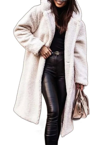 Effortless Beige Coat for Women with Collared Long Sleeve Belted Casual Style