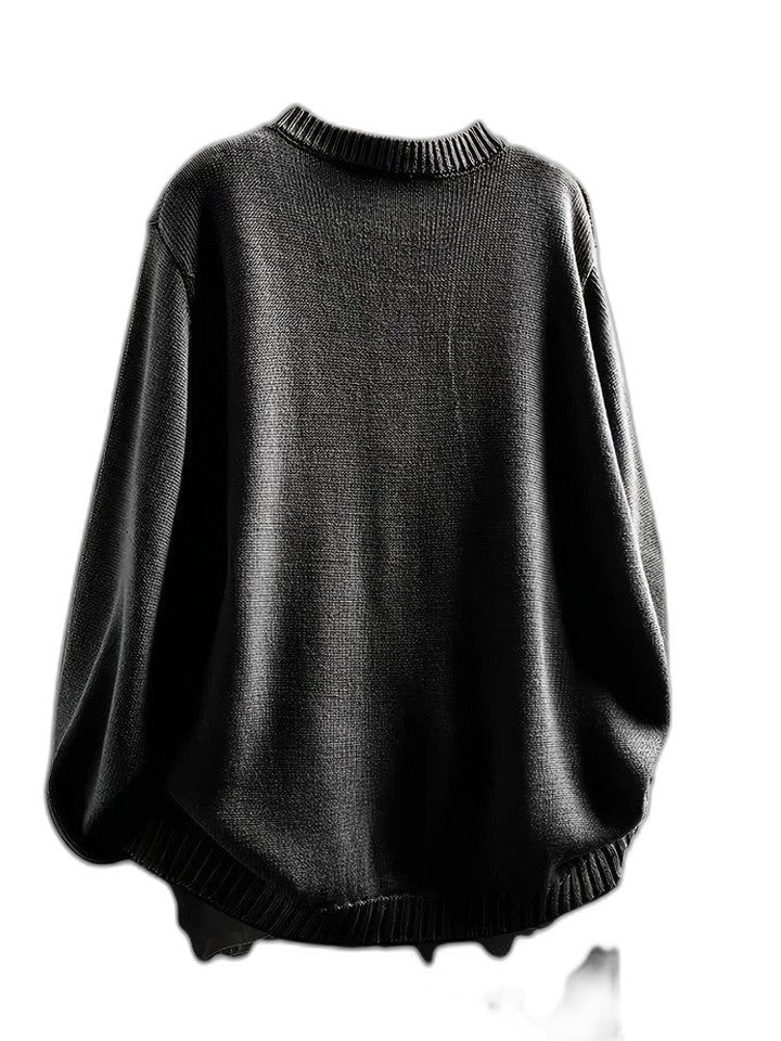 Effortless Beige Knit Cardigan Sweater for Women with Crew Neck Long Sleeve Button Front Casual Style
