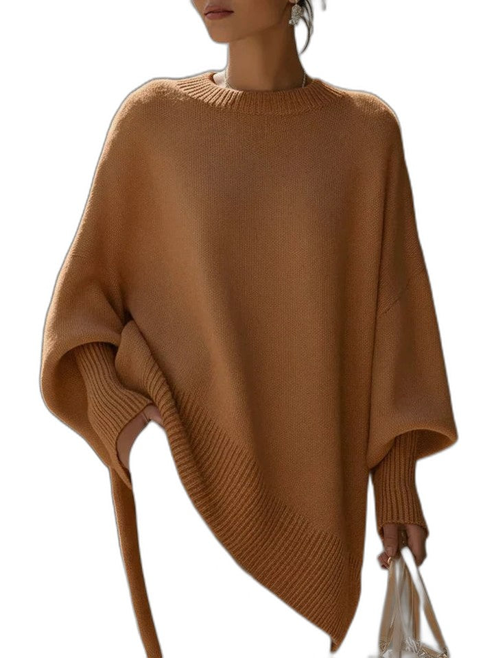 Effortless Beige Knit Cardigan Sweater for Women with Long Sleeve Oversized Casual Style