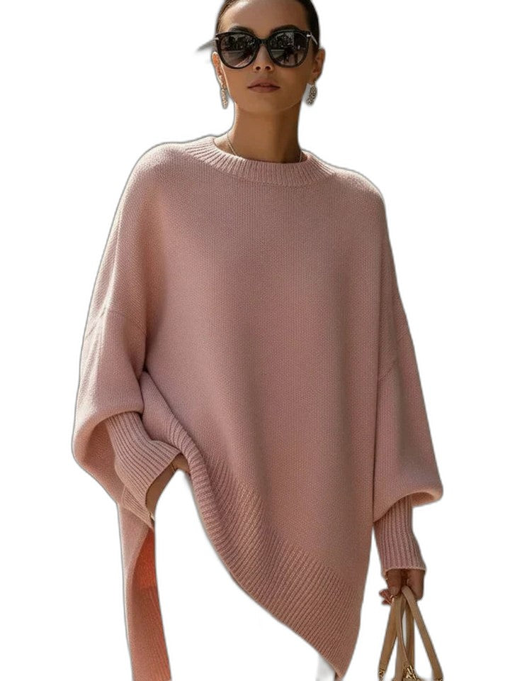 Effortless Beige Knit Cardigan Sweater for Women with Long Sleeve Oversized Casual Style