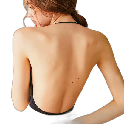 Effortless Beige Tank Top for Women with Halter Sleeveless Backless Casual Style