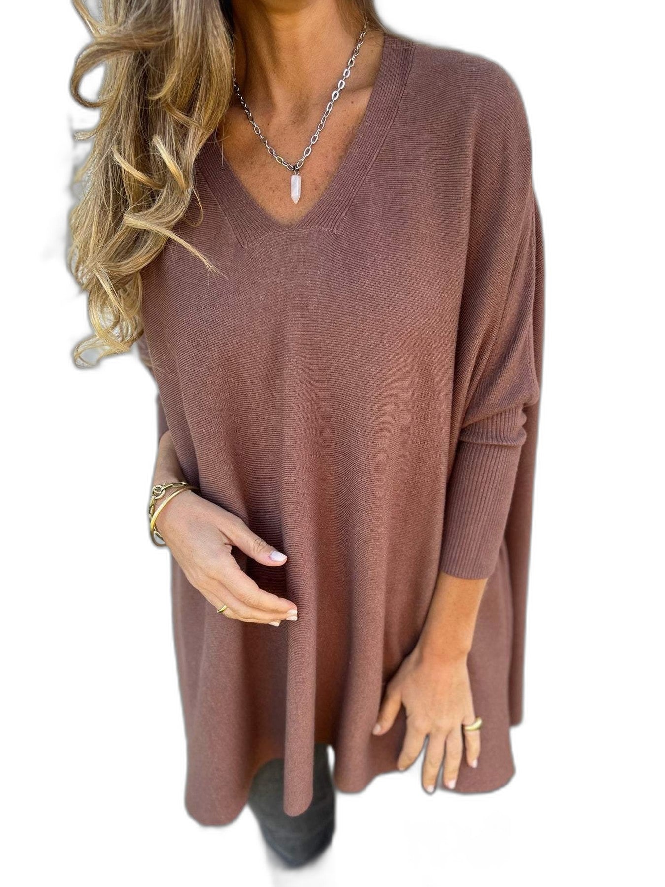 Effortless Black Blouse for Women with V Neck Long Sleeve Flowing Oversized Casual Style