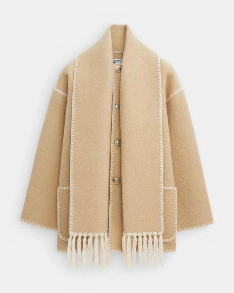Effortless Black Coat for Women with Long Sleeve Fringe Oversized Pockets Casual Style