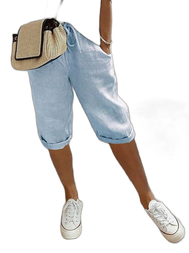 Effortless Black Cotton Shorts for Women with Casual Style