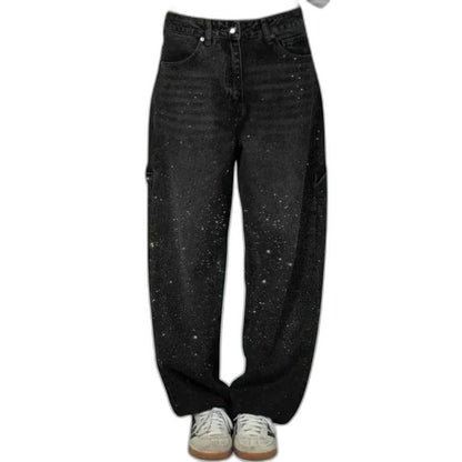 Effortless Black Denim Jeans for Women with High Waisted Wide Leg Casual Style