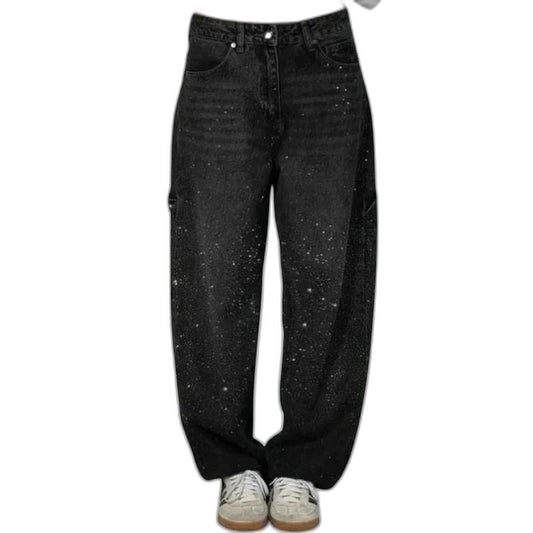 Effortless Black Denim Jeans for Women with High Waisted Wide Leg Casual Style